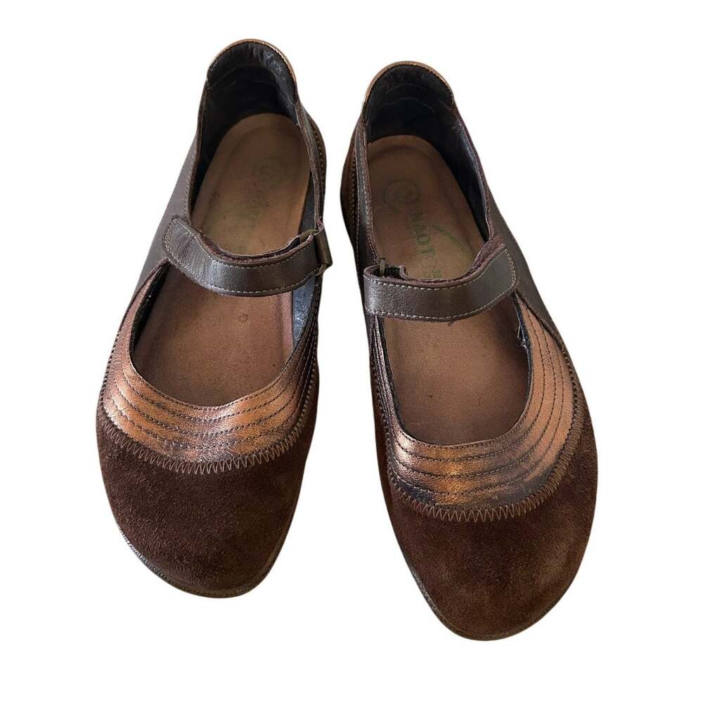 Naot Brown Leather Comfort Slip-On Kirei Brown Leather Mary Jane Shoes US 7.5 - Picture 2 of 7